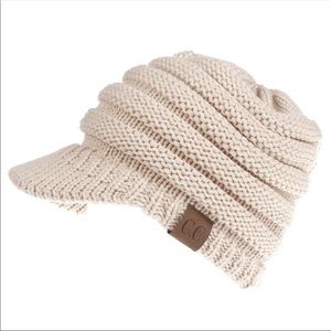 C.C beanie visor ponytail winter hat